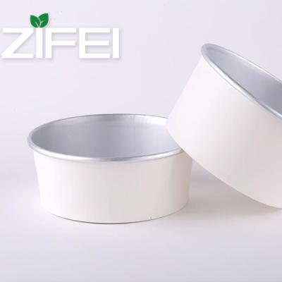 China ZIFEI Disposable Disposable Take Out Kraft Paper Salad Bowl With Lid PET Lid Kraft Paper Bowl Aluminum Foil Bowls for sale