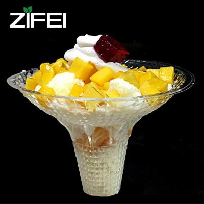 China Plastic Shaved Ice Cream Cup Holder Disposable High Quality Biodegradable Eco-Friendly Ice Cream Disposable Plastic Shaved Cups for sale