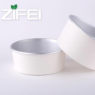 China Disposable Single Bowl PE Paper Leak Proof Soup White Paper Aluminum Foil Container Hot Salad Bowl With Lid for sale