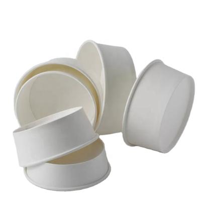 China 32oz White Paper Bowl Plant Wrapping Paper Biodegradable Salad Soup Bowl With 1000ml Paper Lids for sale