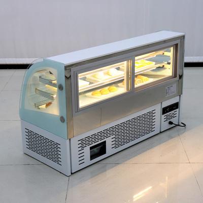 China Single-temperature ShiJie cake fridge dessert showcase display cooler slilding glass door refrigerated countertop bakery showcase for sale