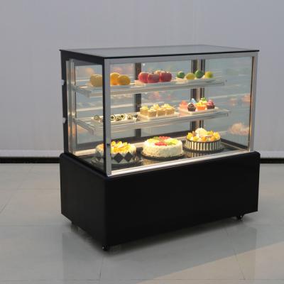 China Single-temperature ShiJie strawberry fridge cake dessert showcase seafood display cooler slilding glass door sushi display for sale