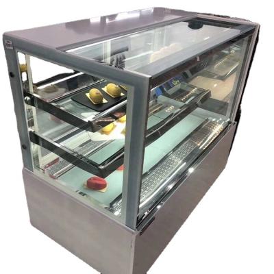 China Single-temperature ShiJie Storing Cake in Refrigerator Dessert Showcases Food Showcases Display Cooler Door Chocolate Slilding Glass Showcase for sale