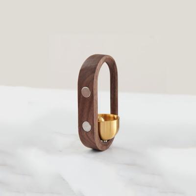 China China Unique Modern Luxury Walnut Decorative Beech Brass Wooden Doorbell Door Wind Bell for sale