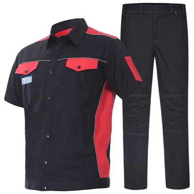 China Factory Summer Thin Short-sleeved Top Clothing Work Suit Outdoor Men's Durable Auto Repair Reflective Workwear for sale