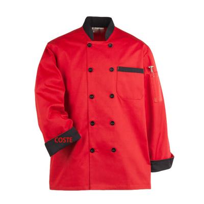 China Hot Wholesale Chef Uniforms Workwhop Chef Uniforms Long Black For Sale Bar Restaurant Uniforms Chef Black Jacket for sale