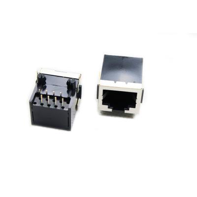 China Communication Wholesale Single Rj45 Left No Led Port Network Jack Connector Rj 45 Connectors Connector for sale