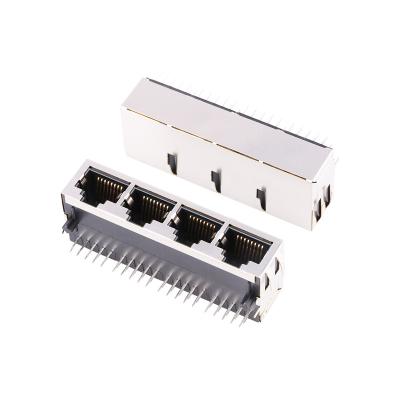 China Communication China 1*4 Net Data Transmission Port Connector Single Layer Network Interface With Network Transformer for sale