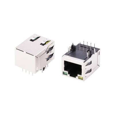 China Cheap Rj45 Tab Up Network Communication Connector PC Network Cable Interface With Network Transformer for sale