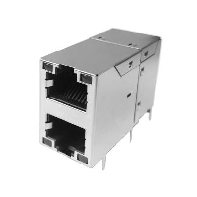 China Rj45 Communication China Network Interface Module Dual Port Jack Connector Communication Connector for sale