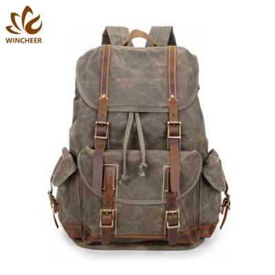 China Wholesale High Quality Waterproof Men's Waterproof Bookbag Men's College Style Europe Style Travel Backpack Vintage Waterproof Backpack for sale