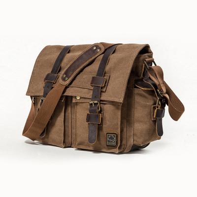 China New Fashion Pocket Main Canvas Custom Messenger Bag With Laptop Midlayer Notebook Bag Briefcase Unisex for sale