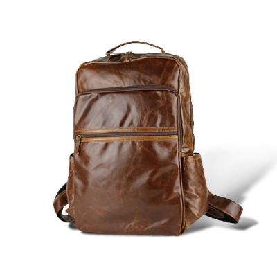 China Fashion Leather Mini Rucksack Waterproof Brown Laptop Backpack for sale