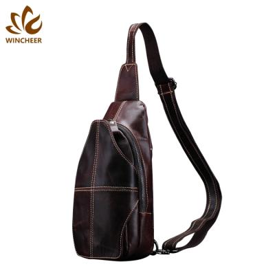 China 1 Wholesale Customized Casual Leather Trunk Bag Cross Body Waterproof Crossbody Shoulder Bag Inner Zipper Retro for sale