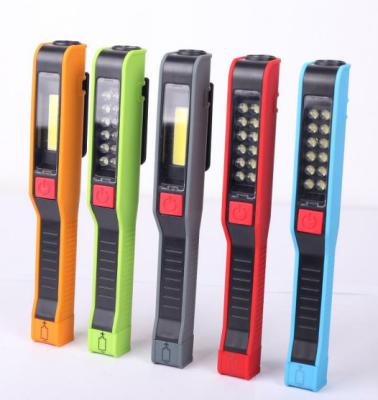 China Emergency Mini Pen Shape LED Inspection COB Lamp Pocket Clip Working Camping Torch Flashlight for sale