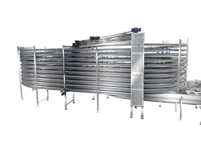 China Stainless Steel Wire Mesh Bread Cooling Machine / Spiral Cooling Conveyor Belt for sale