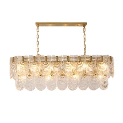 China Modern Luxury Atmospheric Glass Chandelier Light Retro Art Rectangular Palace Restaurant 35