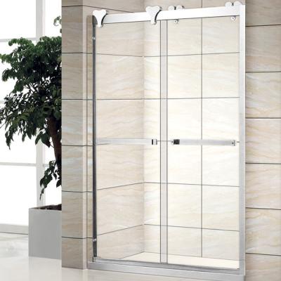 China Modern 6mm 8mm Frosted Glass Sliding Partition Shower Door Bathroom Enclosure Frameless Shower Screen for sale