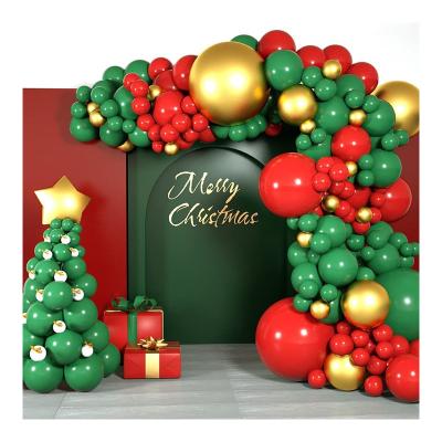 China White Gold Metallic Green Red Latex Balloon Garland Arch Kit Tree 200PCS Santa Balloon Christmas Balloons For Xmas Festival Birthday for sale