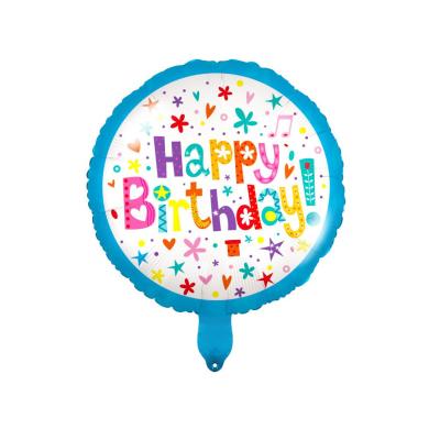 China Babyshower 18 inch Round Happy Birthday Foil Balloons Round Mylar Helium Balloon Party Decorations Supplies for sale