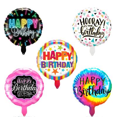 China Babyshower New Design 18 Inch Happy Birthday Foil Balloons And Round Mylar Helium Balloon Party That Can Fly For Decorations Supplies for sale