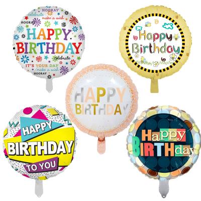 China Babyshower 18inch Happy Birthday Foil Balloons and Round Mylar Helium Balloon for Baby Shower Party Decorations Supplies for sale