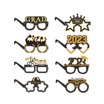 China Party Decorations 6 Pack 2023 Graduation Glasses Sparkle Class Grad Photo Booth Props and Congratulations Glasses for Party Favors Supplies for sale