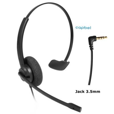 China Earphone Business Headset With MIC Mobile Phone Headset 3.5mm Cable Single Sided Earphone Gaming Headset With MIC for sale