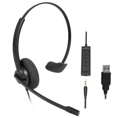 China Cheapest Professional P.J. Hearing Protection Headset Wired Microphone with Built-in Mute and Volume Control for Contact Center for sale