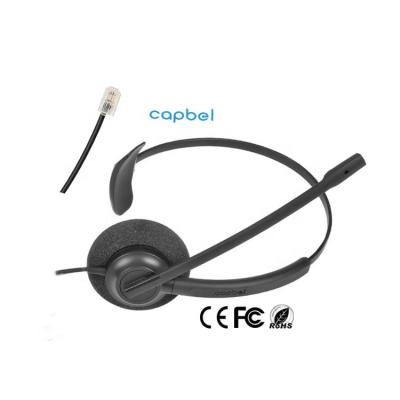 China Over - head super lightweight call center rj9 conference headset binaural telephone headset for sale