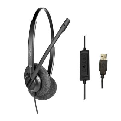 China Wholesale High Quality Headphone Noise Cancellation MIC USB Headset Call Center Headset Commercial Local Earphone Mute Button for sale