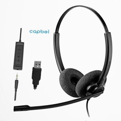 China Headset Earphone And Microphone Desktop Earphone Type Noise Canceling USB Computing Headset With Voice And Mute Control for sale