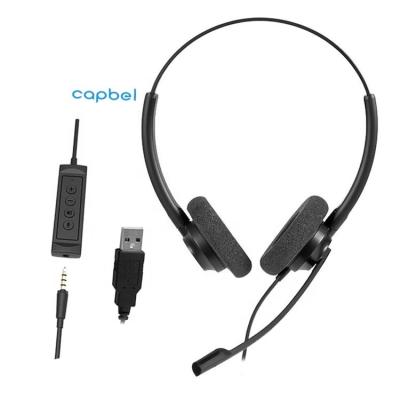 China 2021 New Earphone Noise Canceling USB Office Headset With Mic For Call Center Business Skype Headset for sale