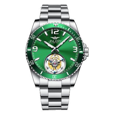 China JINLERY Waterproof Swiss Automatic Mechanical Men Watch With Water Monster Ghost Tourbillon Green Waterproof Wristwatches For Man for sale