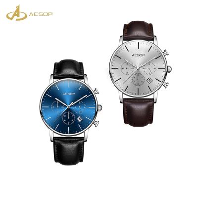 China Best price 3atm japan movement automatic quartz movt alarm japan movement luxury brand watch stainless steel waterproof back for sale