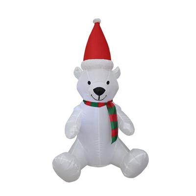 China Festival Decoration 120cm Inflatable Polar Bear 4ft For Indoor Outdoor Christmas Decoration Small LED Christmas Decoration Items for sale