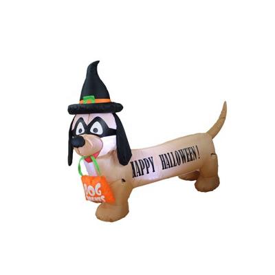 China Indoor and Outdoor Inflatable Dog Halloween Holiday Decorations 120cm Wide Funny Inflatable Halloween Dog Yard Decoration for sale