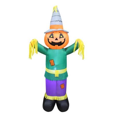 China Festival Decoration 180cm Inflatable Pumpkin Scarecrow For Outdoor Halloween Decoration Halloween Inflatable Pumpkin Large for sale