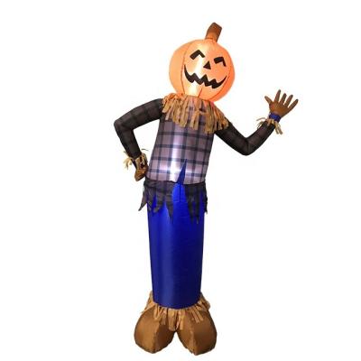 China Festival Decoration 180cm Inflatable Scarecrow Pumpkinman Halloween Decoration Outdoor Inflatable Garden Yard for sale