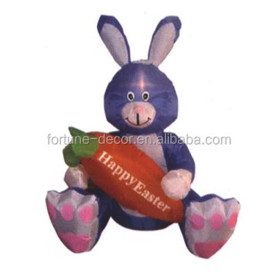 China Polyester 120cm Easter Decoration Inflatable Bunny With Carrot Happy Easter for sale