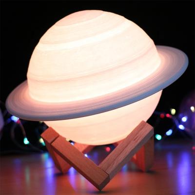 China Modern 3d Led Decorative 3d Illusion Lamp Desk Printed Led Saturn Lamp 3d Children Night Lamp for sale