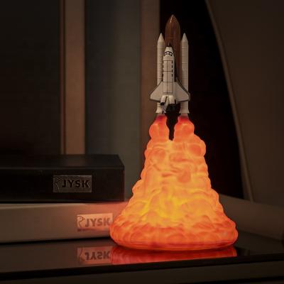 China Modern Drop Expedition Supported 26.5cm Height 3D Print Astronaut Shuttle Space Rocket Lamp Light for sale