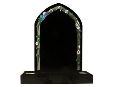 China 1.6m High 1.1mm Width Black Granite Cross Headstone for sale