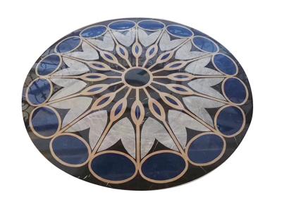 China Interior Hall Honed Dia 3m Round Marble Floor Medallions for sale