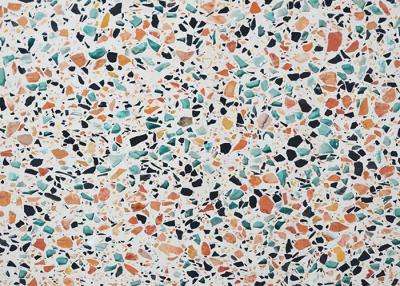 China Pure White Ceramic Terrazzo Look Floor Tile With Color Spots for sale