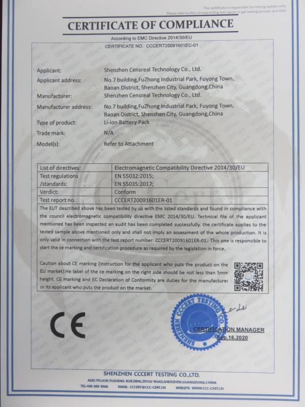 CE - Shenzhen Censreal Technology Co., Ltd.