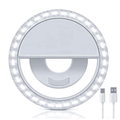 China Photogrphy RK-12 LED Selfie Ring Light USB Rechargeable Phone Accessories Ring Fill Light For Mobile. for sale