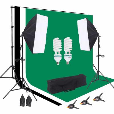 China Censreal Studio Photo Visual Shooting 8 in 1 Softbox Lighting Kit Studio Shooting Kit Photography Green Black White 2*3m Backgrounds for sale