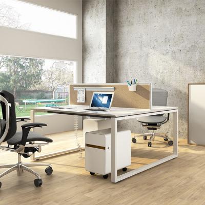 China Modern Office Funiture Modern Office 2 Person Office Workstation And Chair Set With Partition for sale