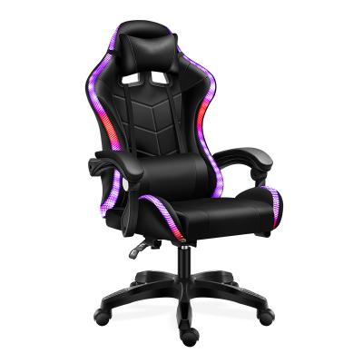 China Ergonomic Massage Computer Recliner Gaming Racing Chair With Footrest for sale